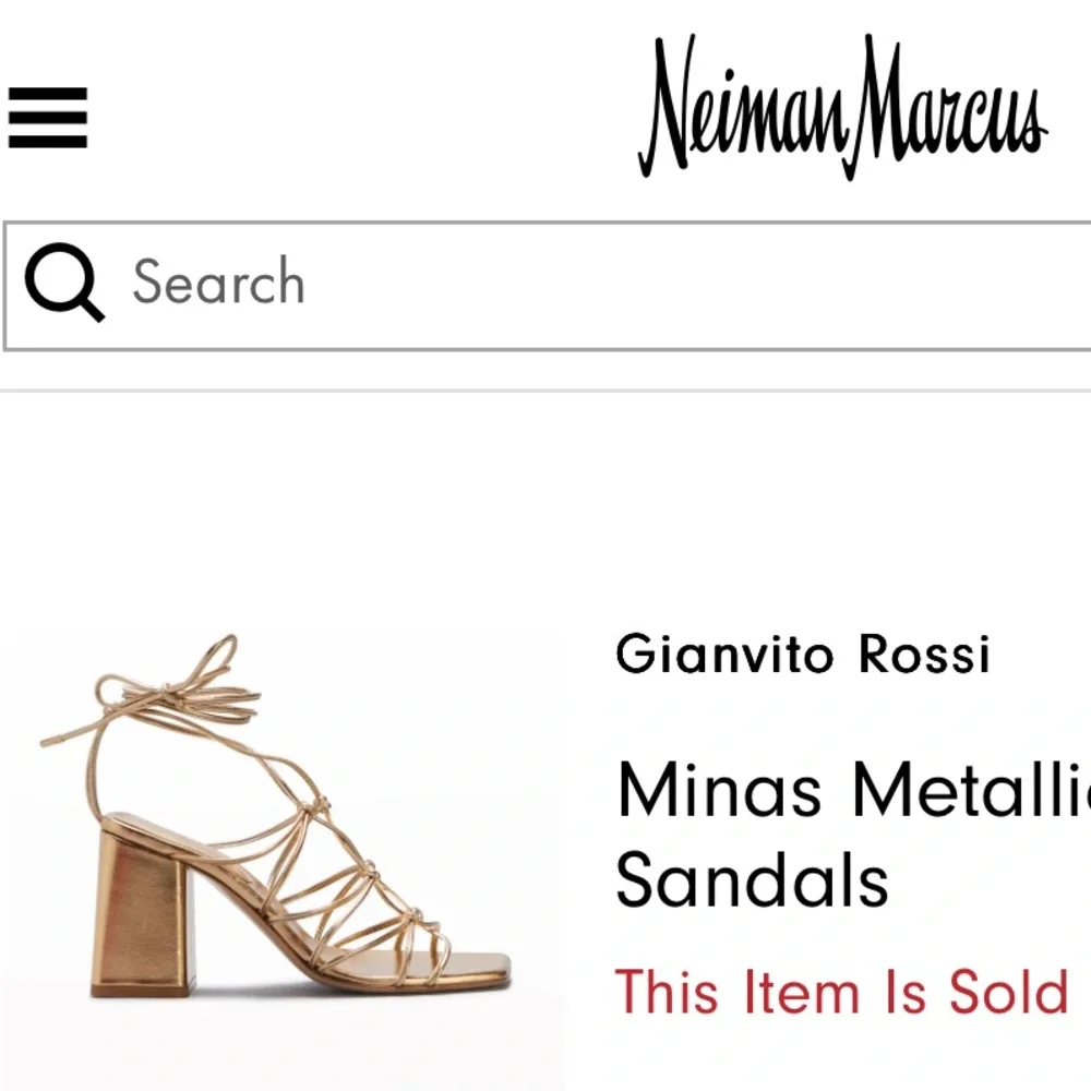 Gianvito Rossi Gold Minas Block Sandal, 7.5 - Picture 8 of 17